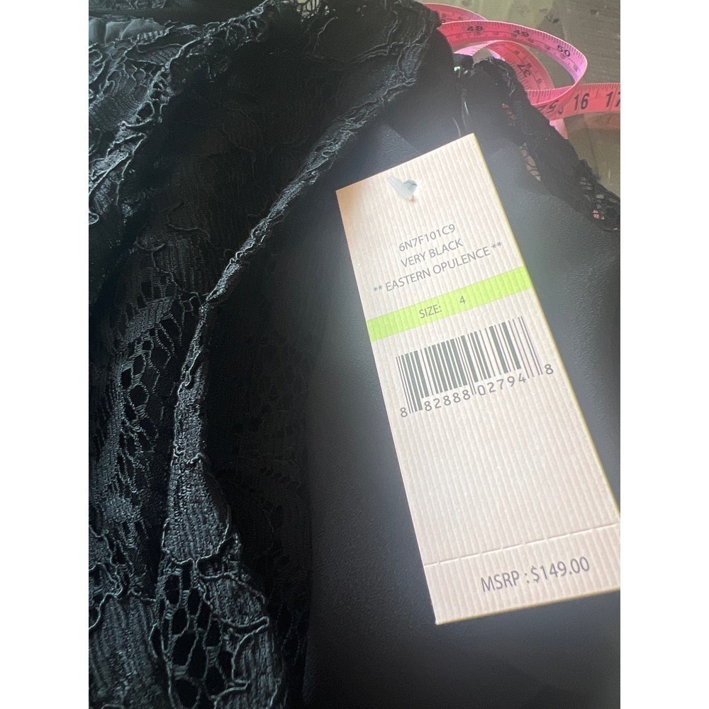 Nanette Lepore Eastern Opulence‎ One Shoulder Lace Overlay Dress Black Size 4 - Picture 5 of 6